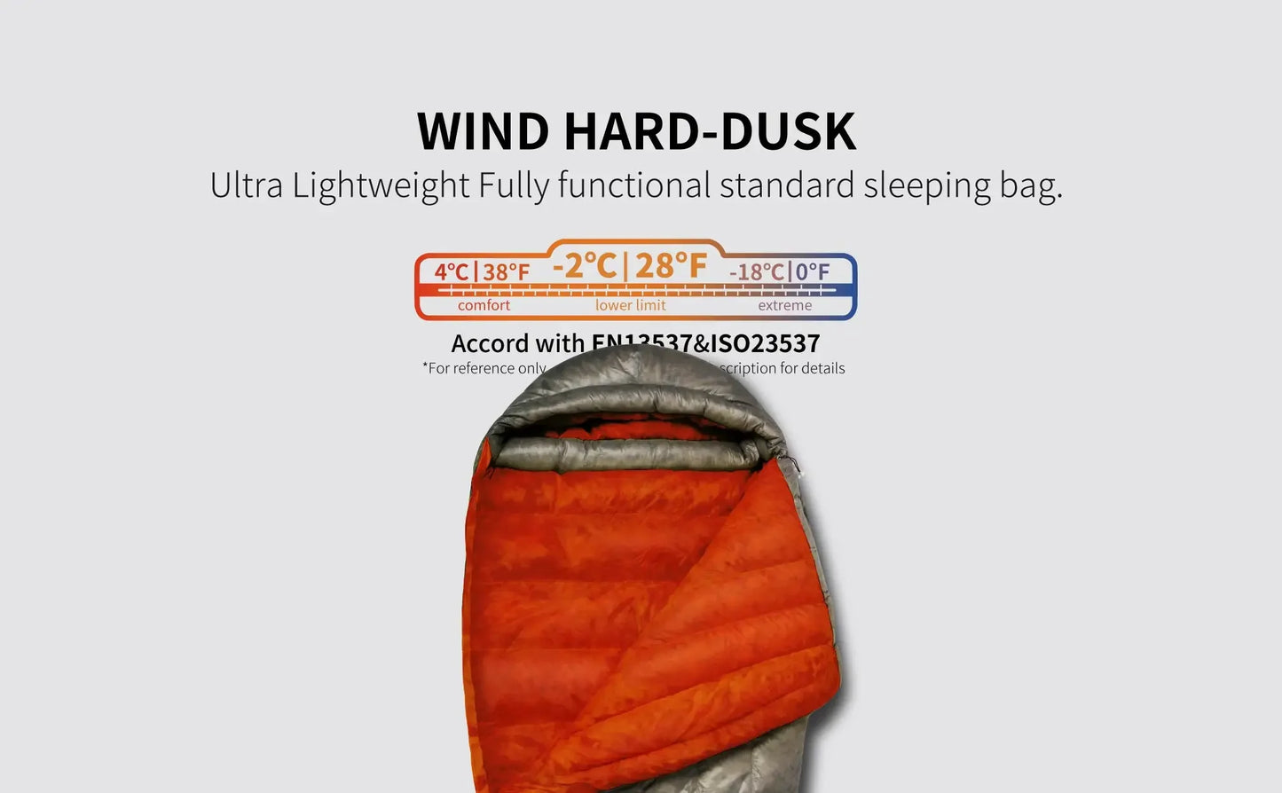 AEGISMAX Wind Hard Dusk Upgrade Ultralight Down Sleeping Bag 7D Nylon DWR 800FP Waterproof Outdoor Hiking Down Pro Sleeping Bag