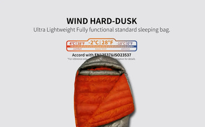 AEGISMAX Wind Hard Dusk Upgrade Ultralight Down Sleeping Bag 7D Nylon DWR 800FP Waterproof Outdoor Hiking Down Pro Sleeping Bag