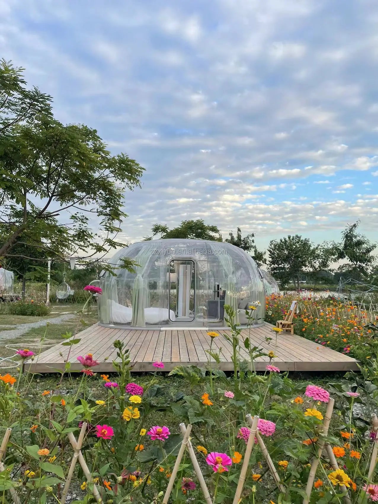 XIYUE Villa Garden Wind Resistance Pc Polycarbonate Planetarium Dome Tent Modular Domes Tent for Resorts Camping Geodesic Dome