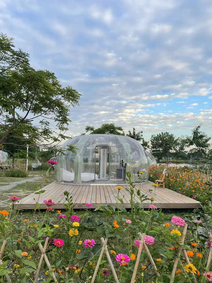 XIYUE Villa Garden Wind Resistance Pc Polycarbonate Planetarium Dome Tent Modular Domes Tent for Resorts Camping Geodesic Dome