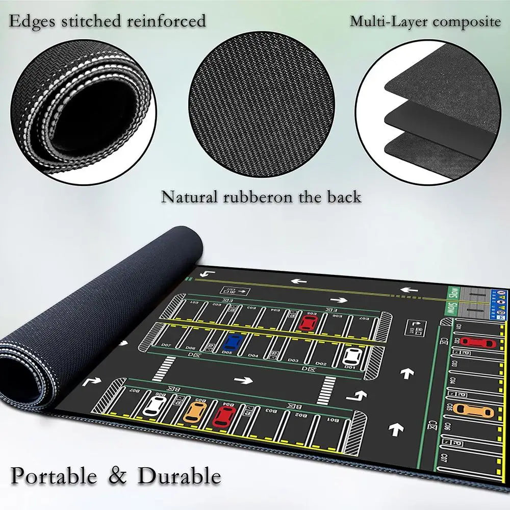 Parking Lot Design Large Gaming Mouse Pad Advanced Desk Mats Non-Slip Rubber Base Durable Washable HD Print Oblong Keyboard Mat