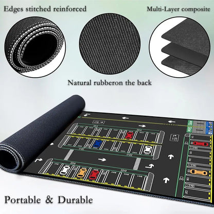 Parking Lot Design Large Gaming Mouse Pad Advanced Desk Mats Non-Slip Rubber Base Durable Washable HD Print Oblong Keyboard Mat