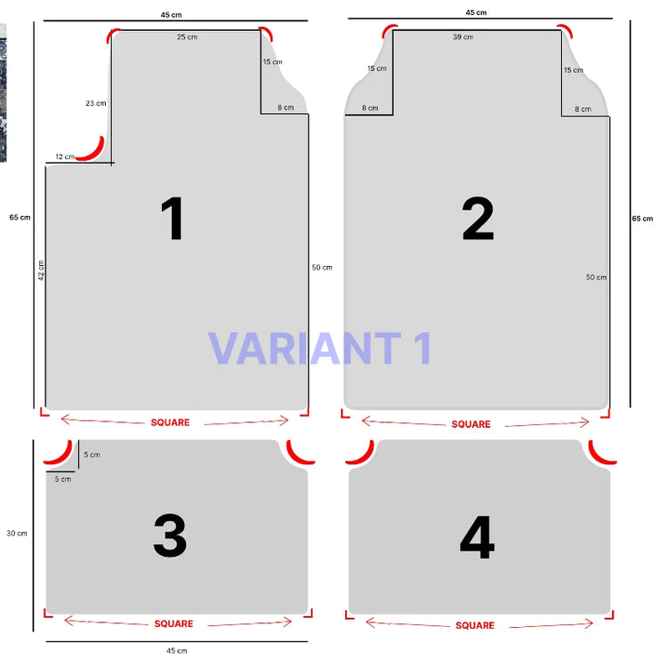 Set of Bohemian Style Floor Mat Universal Size Car Foot Mat American Retro Rugs for Bedroom Home Anti-slip Soft Rug
