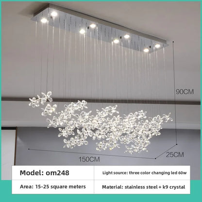 French Crystal Dining ChandelierFo Home Use Restaurant Lamp Luxurious And Modern Café Bar Counter Dining Table And Ceiling Light