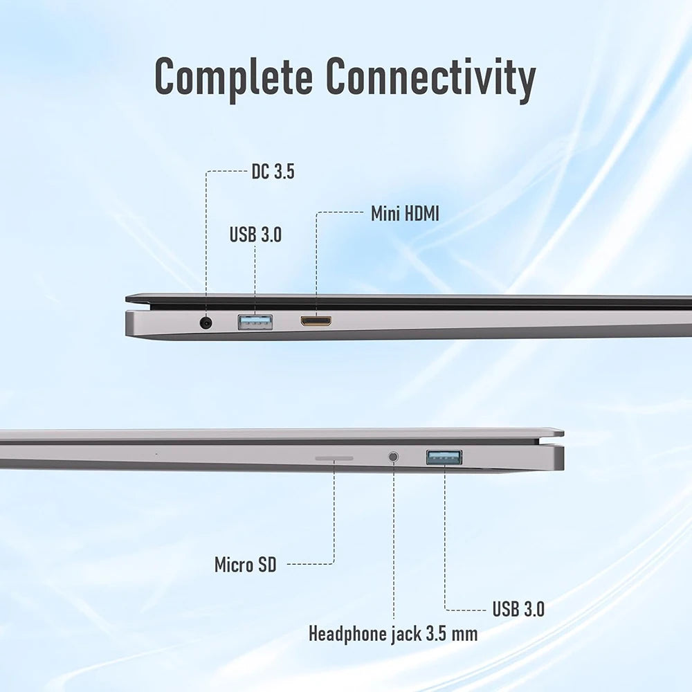 Xiaman Ultra Slim Windows 11 Laptop Computer 14.1" 12GB RAM 1TB 2TB SSD Intel A3950 Notebook 1920*1080 Office Study Computer PC