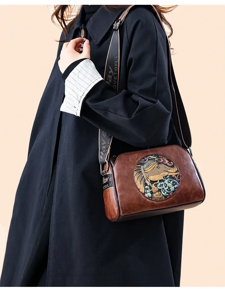 Women Crossbody Bag for Women Elephant Bags Fashion Print High Quality Leather Shoulder Bag Messenger Bags Sac a Main
