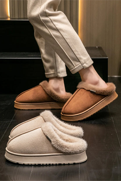 Women Fluffy Slippers for Autumn Winter Indoor EVA Thick Sole Anti-Slip Warm Unisex House Shoes