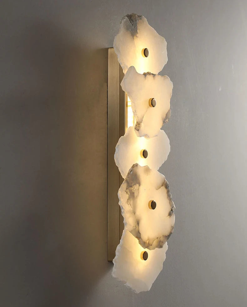 Natural Marble LED Wall Lamp Copper Luxury Novelty Lighting Sconce For Bedroom Living Dining Room Wall Decor Modern Art Design