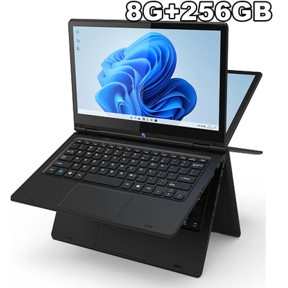AKPAD 2 In 1 Laptop 11.6 Inch Touch Screen 8GB RAM 128GB 256GB 512GB 1TB SSD Intel N4020 Black Tablet PC Portable Notebook
