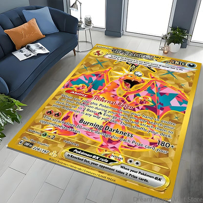 Japanese Anime Pokemon Card Area Carpet for Living Room Home Decor Sofa Table Kids Rug Non-slip Chair Lounge Floor Mat Potdemiel
