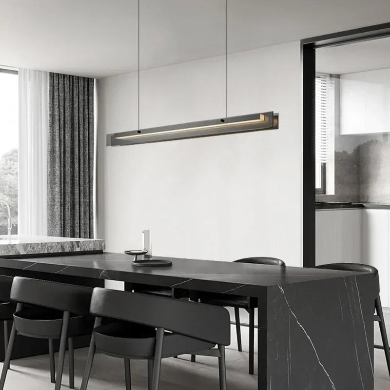 Nordic Long Glass Ceiling Chandelier Dimmable for Table Dining Room Kitchen Island Office Pendant Lights Decor Hanging Fixture