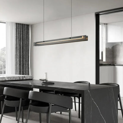 Nordic Long Glass Ceiling Chandelier Dimmable for Table Dining Room Kitchen Island Office Pendant Lights Decor Hanging Fixture