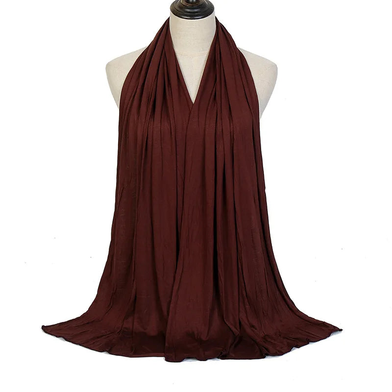 Ramadan Modal Cotton Jersey Hijabs For Woman Long Muslim Shawl Plain Soft Turban Niqab Head Wraps Scarf Women Hijab