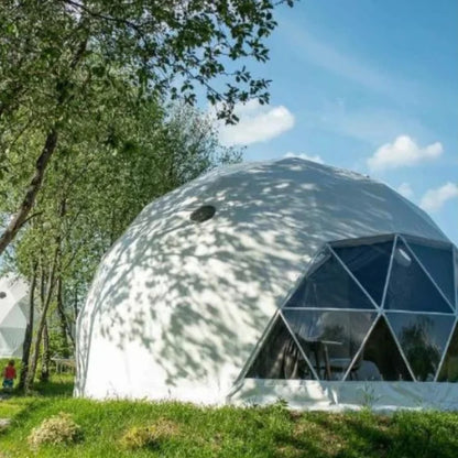 6M 7M Luxury Waterproof Geodesic Dome PVC Spherical Tent Hotel Resort for Glamping Outdoor Luxury Glamping Dome with Bathroom