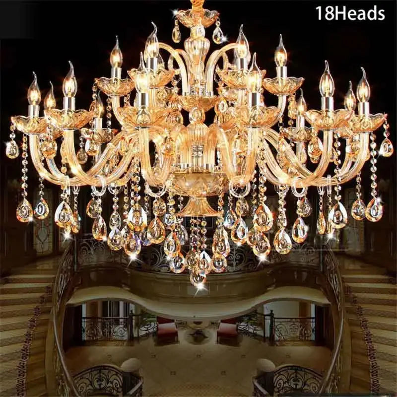 K9 Crystal Candle Chandelier decoration simple chandelier crystal light For Living Room Hotel AC110V~240V 6/8/10/12/15/18 Arms