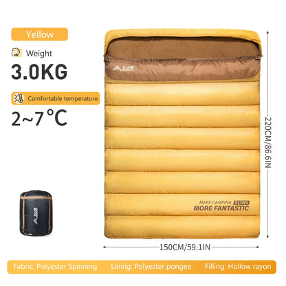 BISINNA 2 Person Camping Sleeping Bag Four Seasons Portable Winter Sleeping Bag for Outdoor Camp Travel Hiking