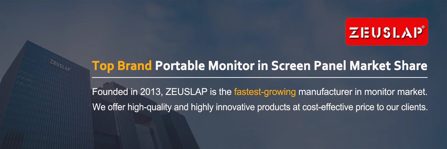 ZEUSLAP 16" Floatable Stacked Portable Monitor QHD 2560*1600P 400Nits 16:10 IPS Panel for Laptop Notebook Second Screen Display