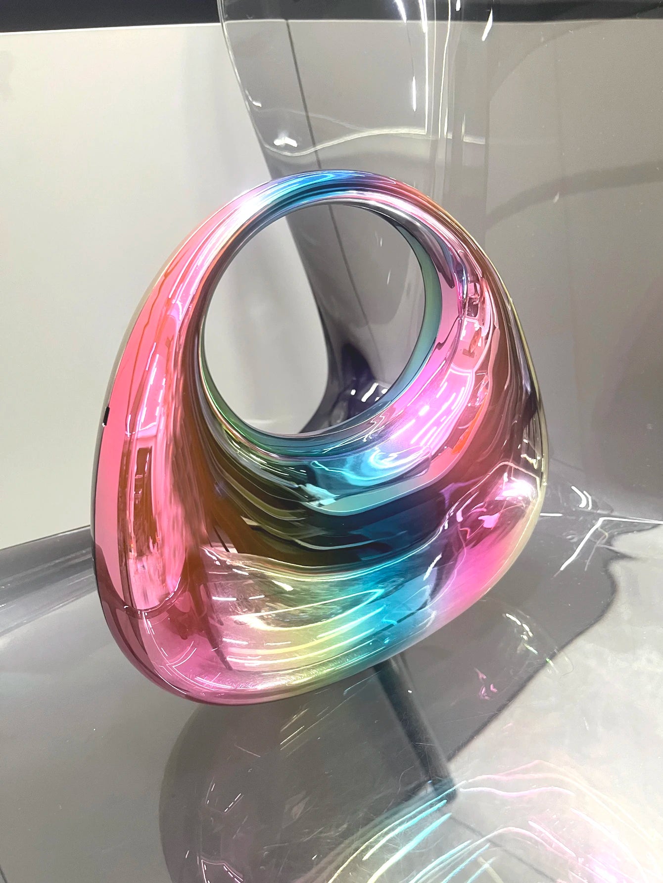 Golden Evening bag Purses and handbag luxury Designer shoulder bags moon bag Party Wedding Round Acrylic Shiny  Clutch purse