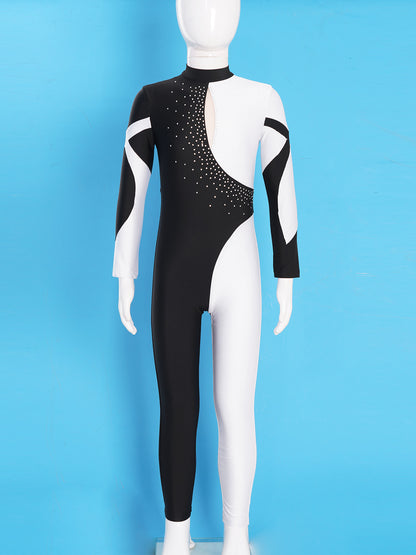 Kids Girls Long Sleeve Gymnastics Leotard Bodysuit Teens Gymnastics Jumpsuit for Girl Children Ballet Dance Costume Dancewear