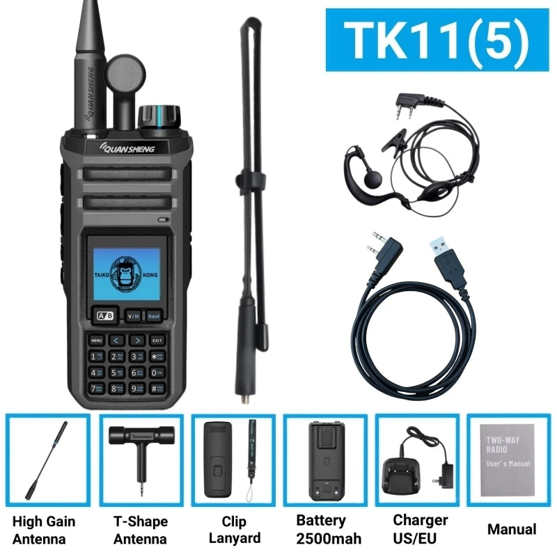 Quansheng Original Tk11 (5)  27 Mhz Walkie Talkie Handheld 10W Frequency Wireless Am Fm Ham