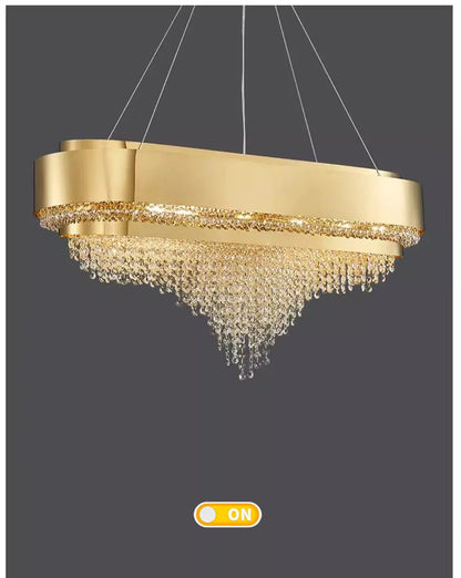 Luxury Crystal LED Hanging Chandeliers Italian Design Modern Pendant Lights Living Dining Room Home Restaurant Lighting Fixtures