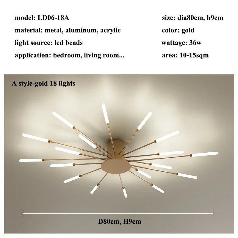 Modern Firework s Led Ceiling Lamp Creativity Living Dining Room Ceiling Chandelier Home Lighting Bedroom Light Luster Luminaire