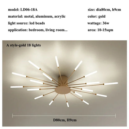 Modern Firework s Led Ceiling Lamp Creativity Living Dining Room Ceiling Chandelier Home Lighting Bedroom Light Luster Luminaire