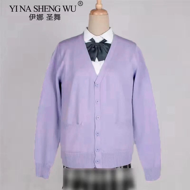 School JK Uniform Sweater Coat Anime Cosplay Costumes Cardigan Outerwear Sweater 16 Colour Long Sleeve Knitting Coat For Girls