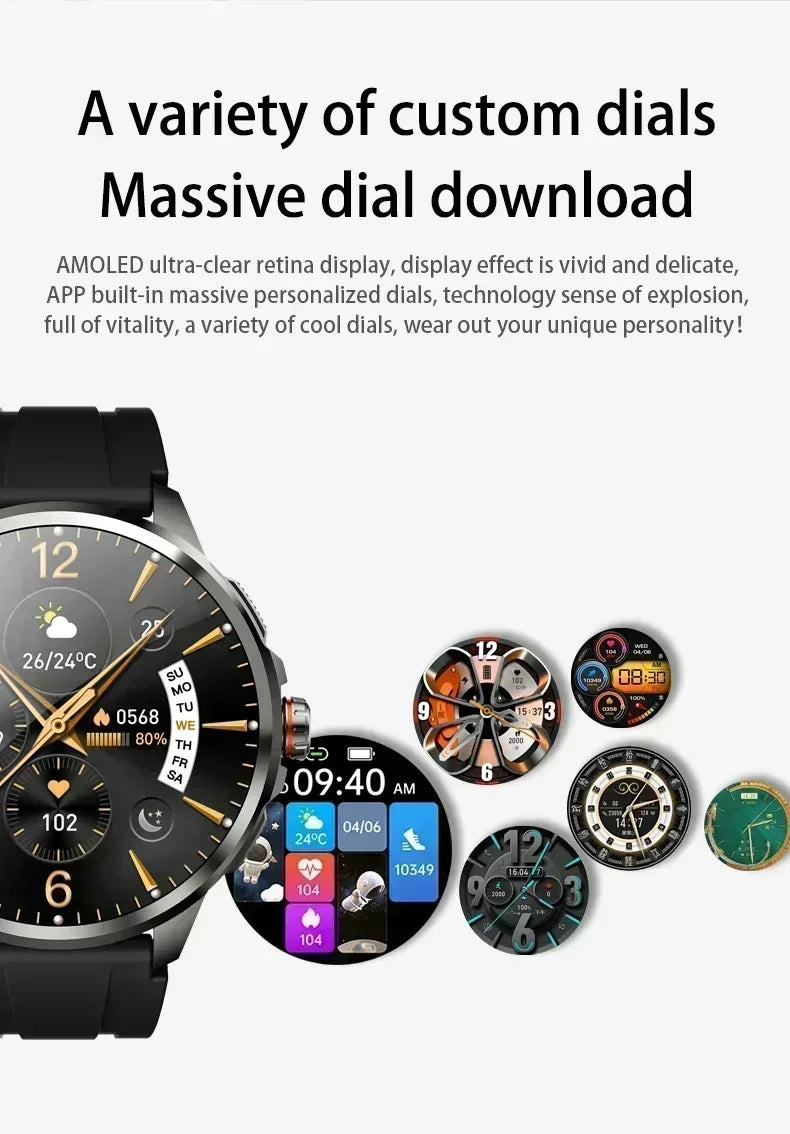 H99 Smart Watch Android Watches Amoled Smartwatch With 190° Rotary Camera Google Play Store 1.95 inch Amoled Screen