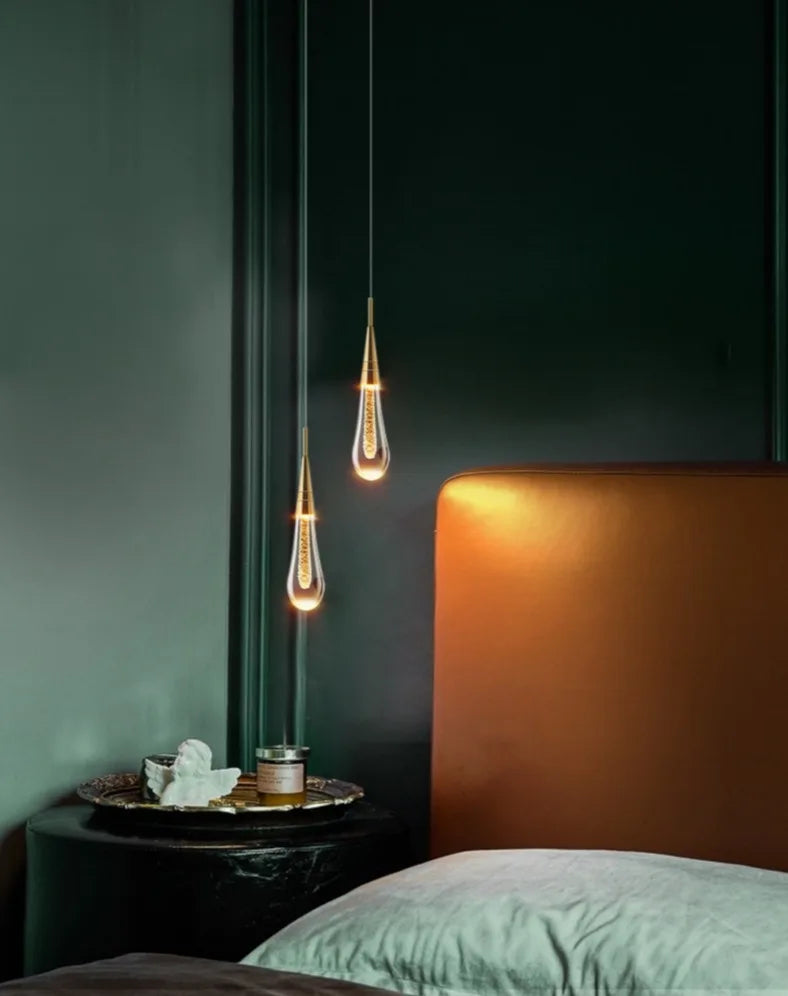 Water Drop Ceiling Chandelier Bubble Crystal Hanging Lamp Dining Room Decor Bedroom Lamp Bar Cafe Led Lights Home Pendant Light