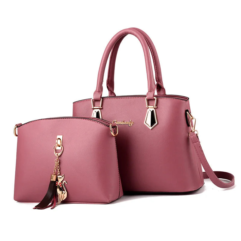Fashionable women's handbag set, simple shoulder bag, suitable for professional commuting and street photography, versatile