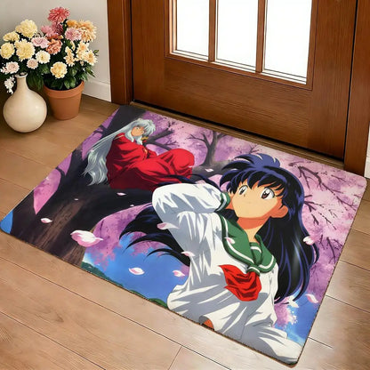 A-I-I-Inuyashas Floor Mat Cozy Flannel Soft Thick Non-Slip Mat For Living Room Bedroom Kitchen Decor Rugs