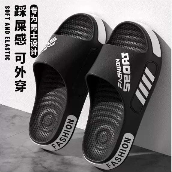 Big Size 36-47 Men Slippers Summer Flat Sole Home Slippers For Women Man Open Toe Trend Slides Couple Light Beach Shoes Sandals