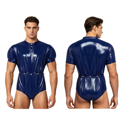 Men Women Waterproof Glossy Bodysuit Leak-proof Washable Diaper Cover Elderly Bedridden Special Needs Adaptive Jumpsuit Swimwear