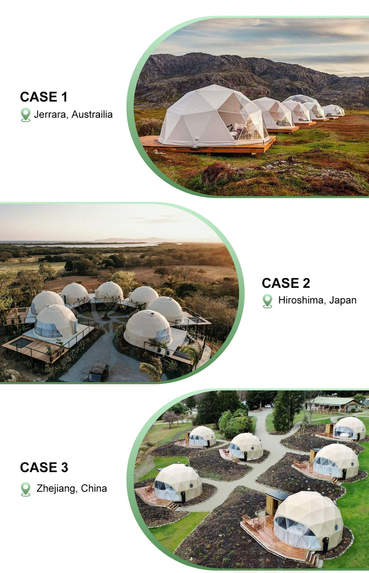 6M 7M Luxury Waterproof Geodesic Dome PVC Spherical Tent Hotel Resort for Glamping Outdoor Luxury Glamping Dome with Bathroom