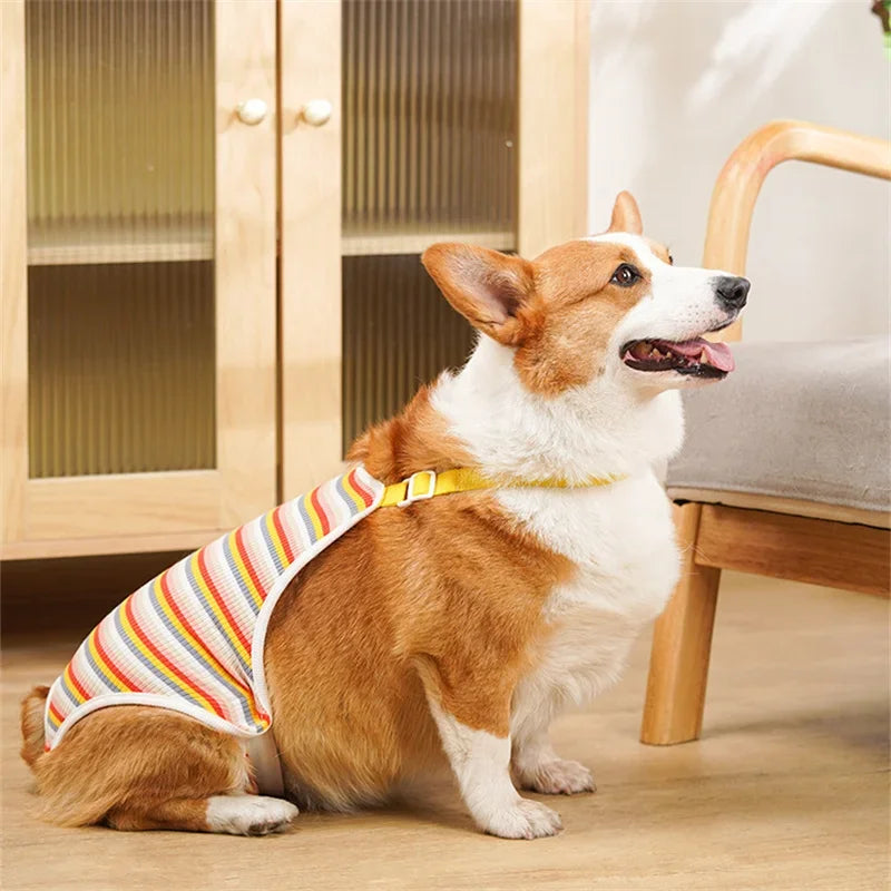 Adjustable French Bulldog Pet Shoulder Strap Physiological Pants Washable Female Dog Underwear Safety Trousers Mascotas Shorts