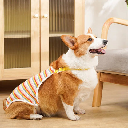 Adjustable French Bulldog Pet Shoulder Strap Physiological Pants Washable Female Dog Underwear Safety Trousers Mascotas Shorts