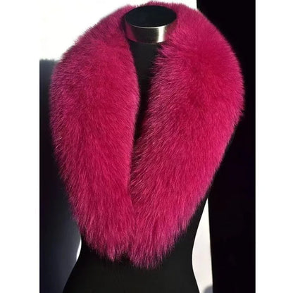 Winter Real Fox Fur Collar Woman Furry Natural Raccoon Fur Scarf Shawls Luxury Neck Warmer Wraps For Coat Fur Scarves Large Size