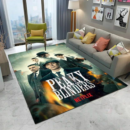 HD Tommy Shelby 3D P-Peaky Blinders Carpet Rug for Home Living Room Bedroom Sofa Doormat Decor,kids Area Rug Non-slip Floor Mat
