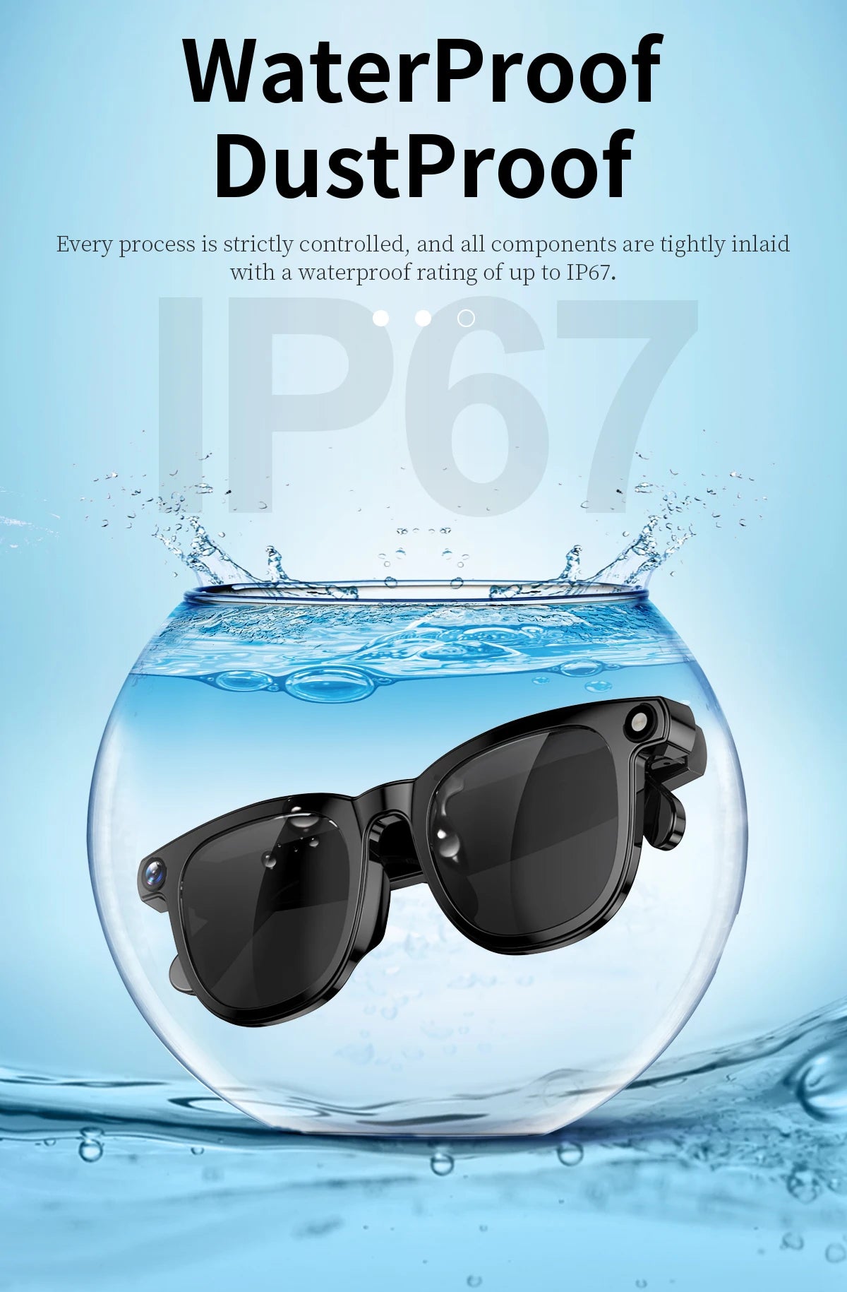 Smart Glasses CY01 8MP Camera 32GB Memory Bluetooth Calls ChatGPT DeepSeek Apps Voice Wake Music Player