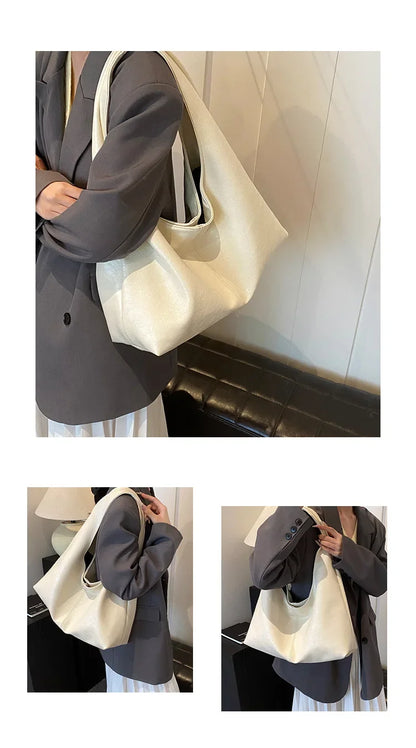 Large Capacity PU Leather Hobo Underarm Bags Autumn Winter Shoulder Bag for Women 2026 New Trend Y2K Handbags and Purses Tote