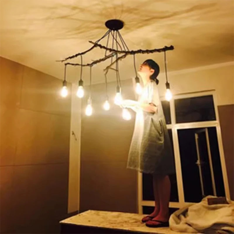 DIY Spider Lights Vintage Chandelier Edison Industrial Hanging Lamp Ceiling Multiple Pendant Light Kitchen Farmhouse Living Room