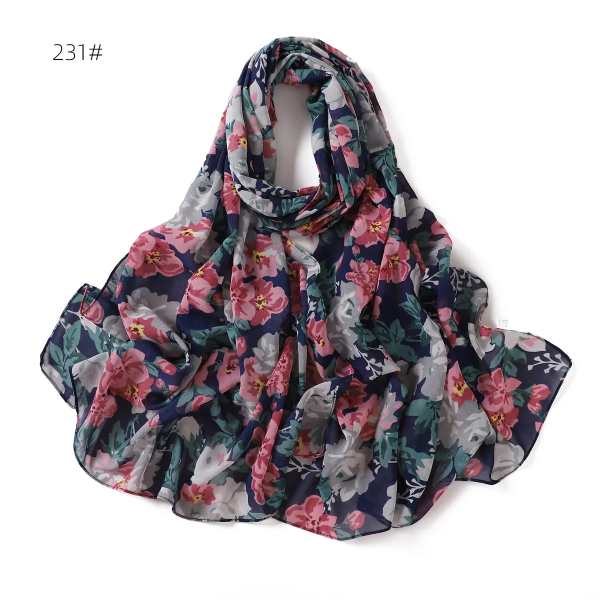 66 Colors Pearl Chiffon Printed Hijab Scarf New Fresh Small Floral Polka Dot Sunscreen Silk Scarf Shawl Turbans for Women Hijabs