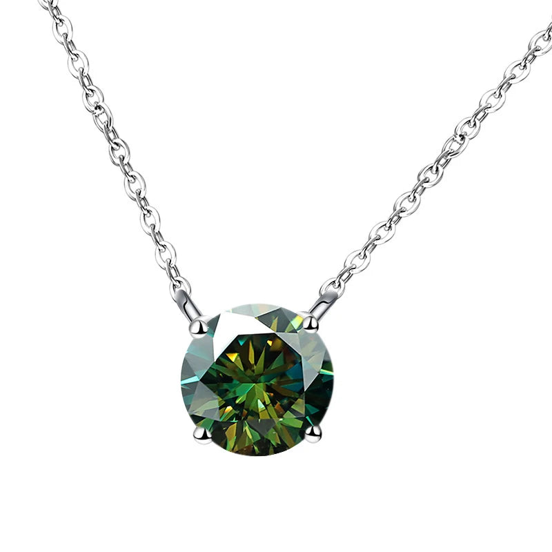 JoyceJelly 1/2/3/5 Carat Moissanite Necklace for Women 925 Sterling Silver Wedding Bridal Fine Jewelry for Women