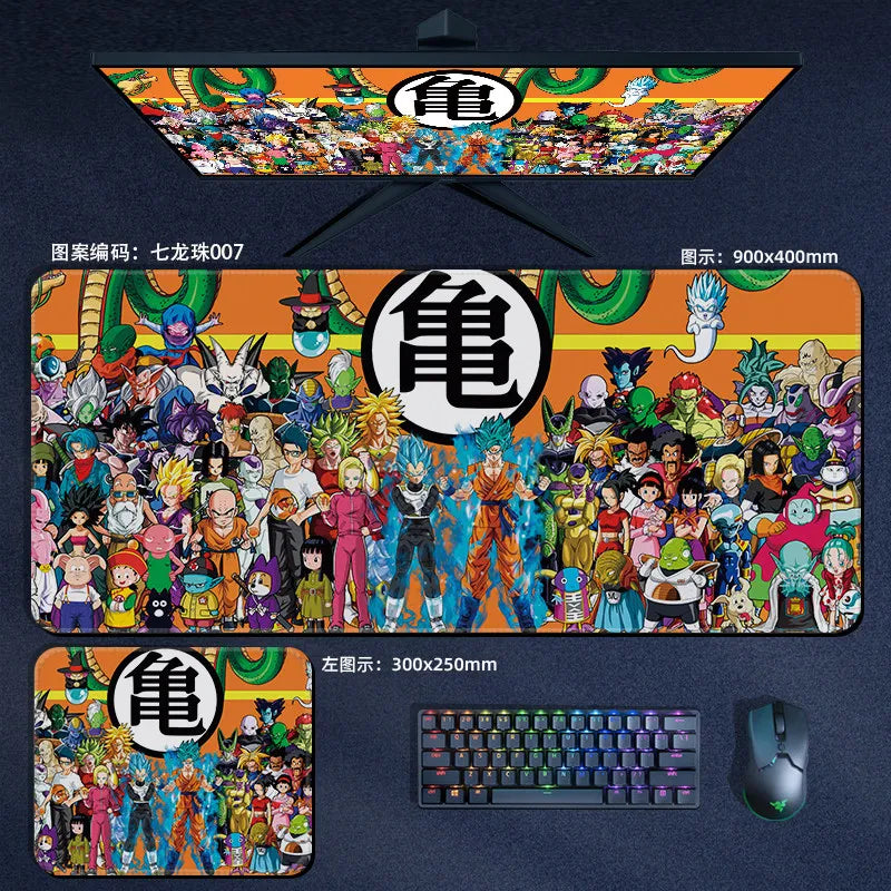High Quality Print Dragon Ball Leather Mouse Pad Oversized Japanese Anime Nostalgic Son Goku Desk Mat Keyboard Pad Notebook Pad