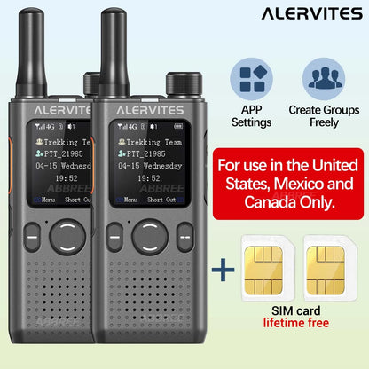 BAOFENG AT1 POC Walkie Talkie Unlimited Data Free For Life Global Phone APP Connection Dual Card Slot ALERVITES Network Radio
