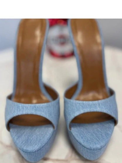 Summer Women's Pointed Toe Open Toe Stiletto Cool Slippers Fashion Women's Wedding Dance Shoes  Luxury Sandals Slippers