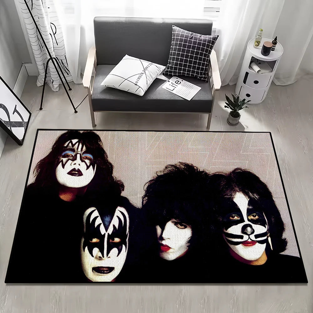 Rock Band Kiss Band Door Mat Welcome Entrance Balcony Bathroom Floor Non-slip Rug Bedroom Carpet Home Decoration