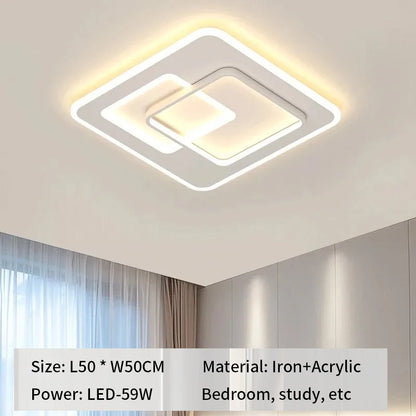Modern LED Ceiling Lamp Square Ultrathin Living Room Lights with Remote Control Bedroom Study Dining Home Decor Lighting Fixture