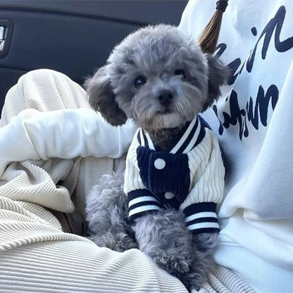 Warm Pet Baseball Jackets Comfortable Thicken Two-Legged Dog Clothing Embroidered Patterns Dog Sweatshirt Spring Autumn Wear